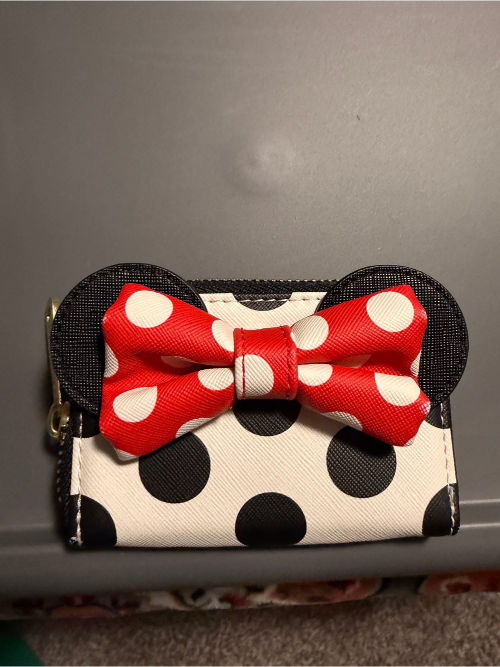 Loungefly Polka Dot Minnie Ear Wallet with Red Bow